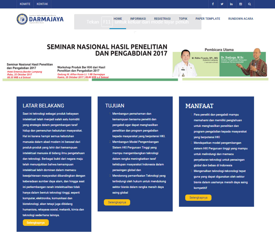 Seminar Nasional Hasil Penelitian dan Pengabdian Tahun 2017