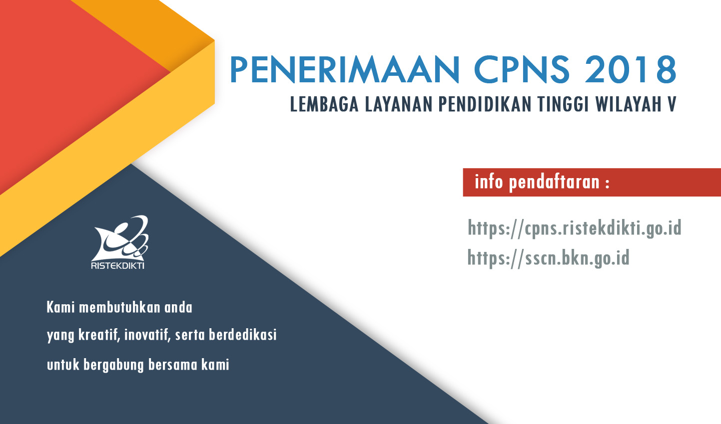 Pengumuman Seleksi CPNS LLDIKTI Wilayah V Tahun 2018