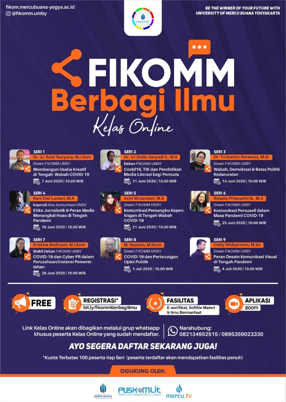 Fikomm Berbagi Ilmu, Cara Berbagi Akademisi di Masa Pandemi