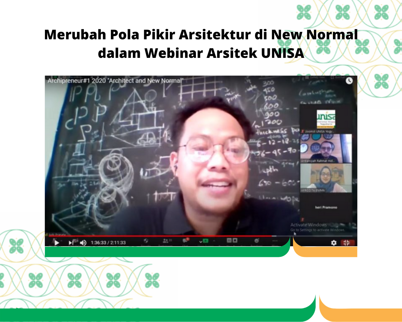 Merubah Pola Pikir Arsitektur di New Normal dalam Webinar Arsitek UNISA