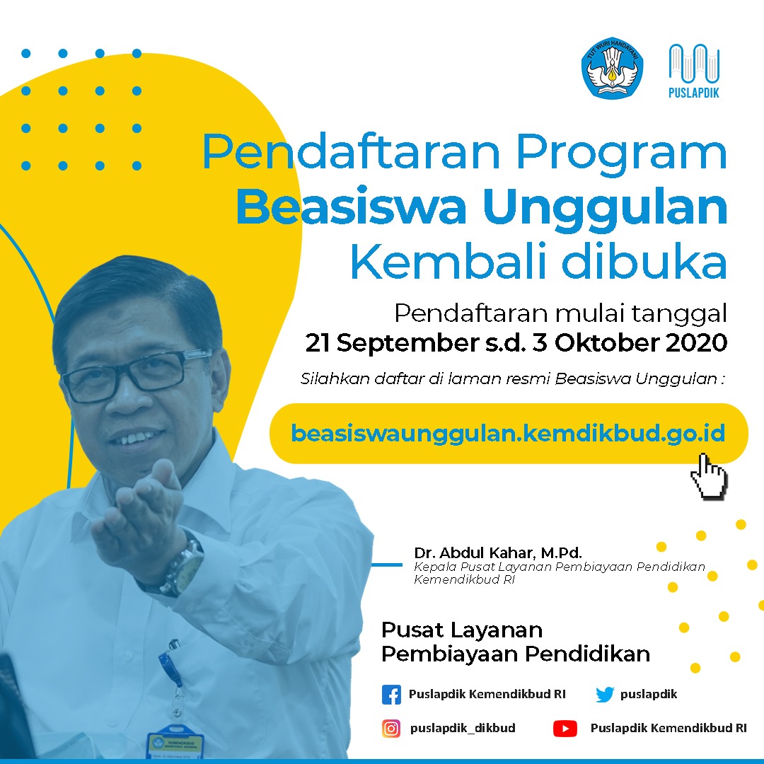 Pendaftaran Program Beasiswa Unggulan Puslapdik