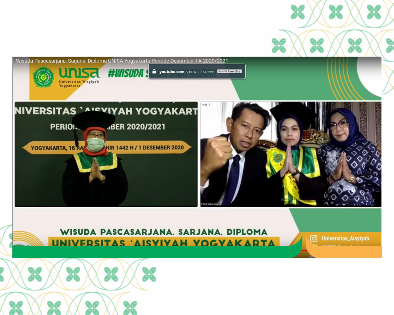 UNISA Yogya Laksanakan Wisuda Akhir Tahun Secara Daring