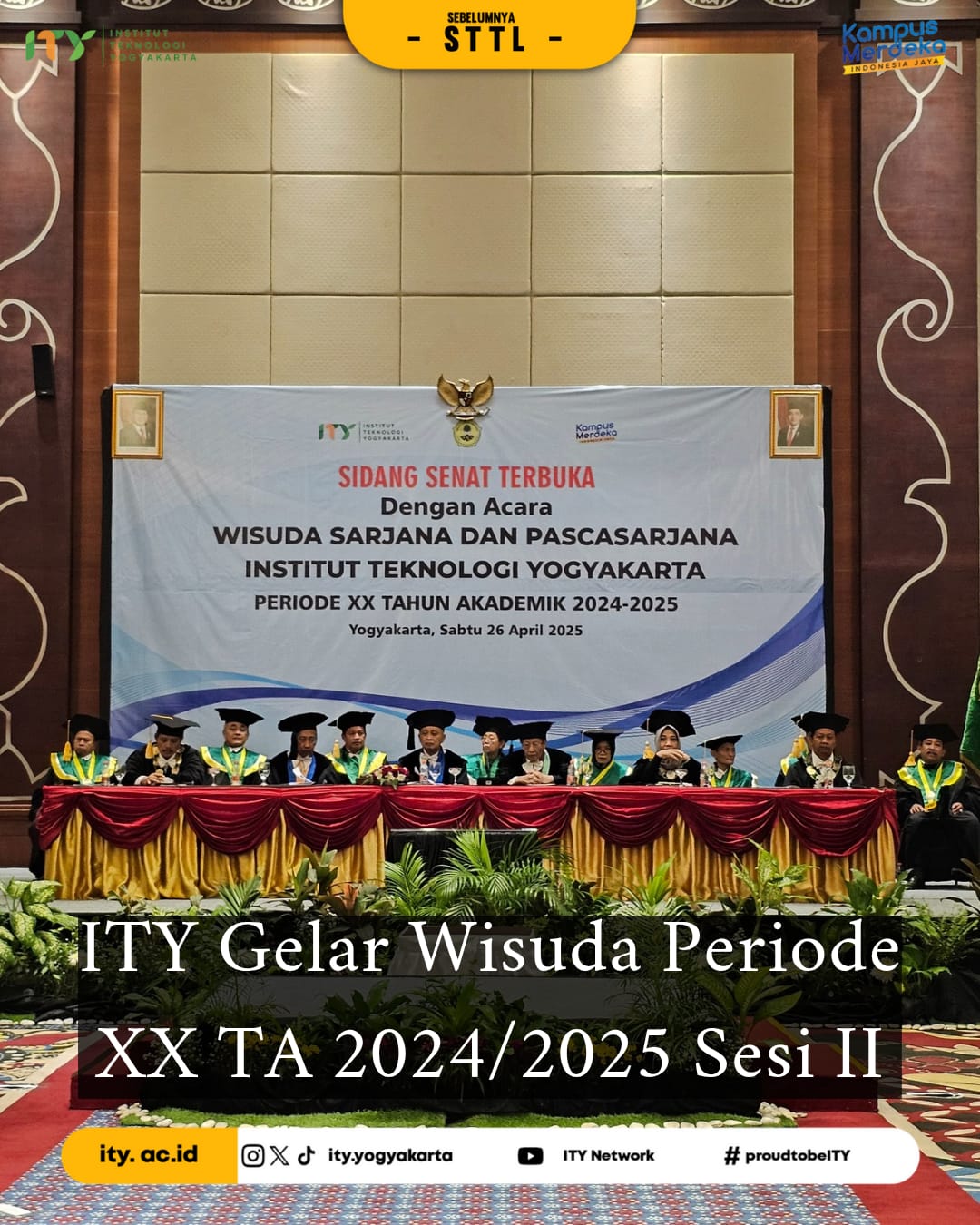 ITY Gelar Wisuda Periode XX Tahun Akademik 2024/2025
