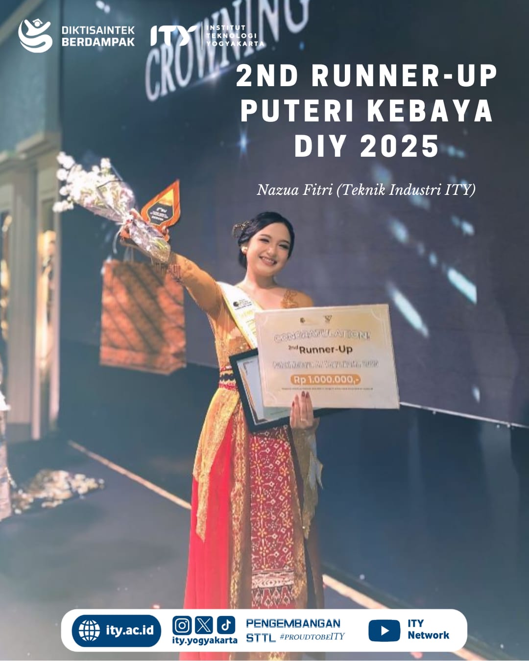 Mahasiswa Teknik Industri ITY menjadi Runner Up Puteri Kebaya DIY 2025