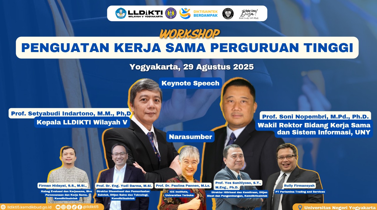Workshop Penguatan Kerja Sama Perguruan Tinggi: LLDIKTI Wilayah V dan UNY Dorong Sinergi untuk Dampak Nyata