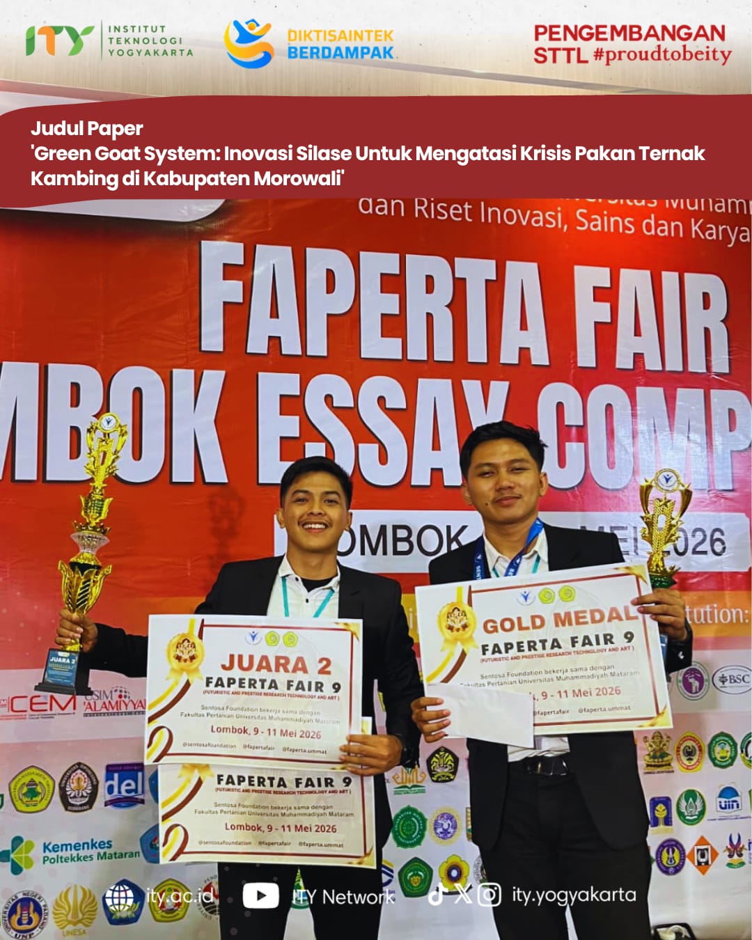 Prestasi Mahasiswa Teknik Lingkungan ITY dalam Lomba Essay Nasional