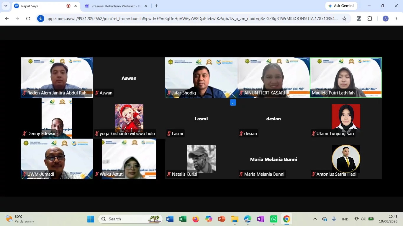Edukasi Pajak Sejak Dini, Prodi Akuntansi UWM Gelar Webinar Memahami Pajak dari Nol