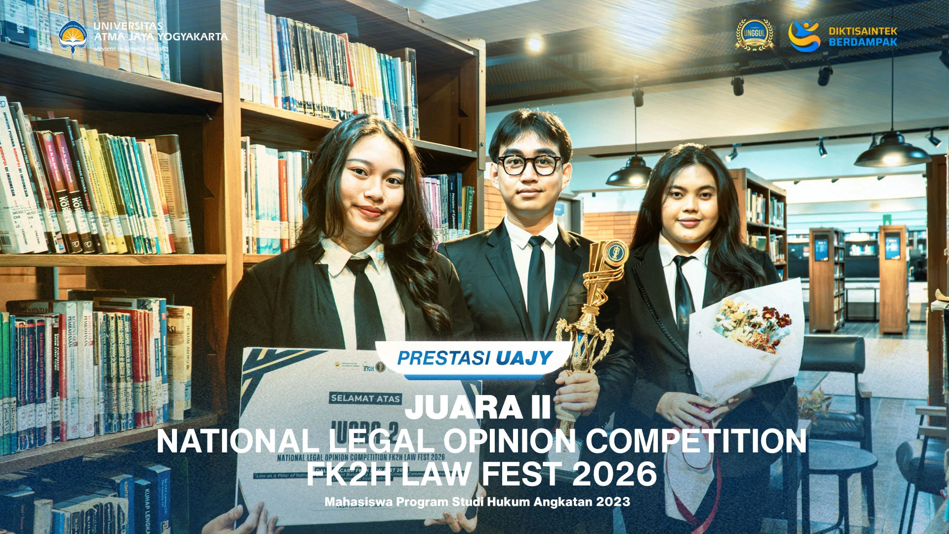 Tiga Mahasiswa FH UAJY Raih Juara 2 Kompetisi Legal Opinion Tingkat Nasional