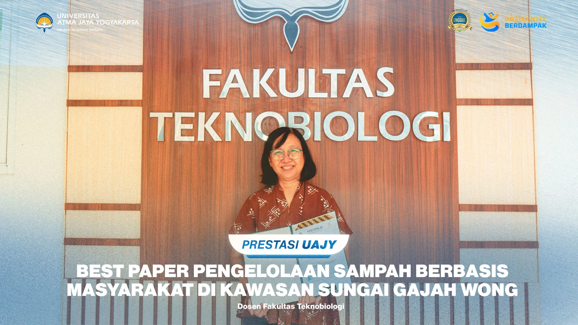 Dosen UAJY Raih Best Paper 1 untuk Riset Pengelolaan Sampah Berbasis Masyarakat
